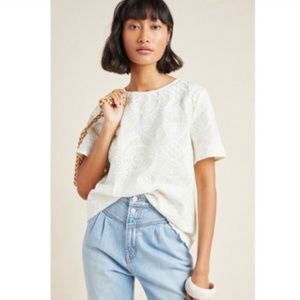 🎉HP!🎉 NWT Eri + Ali Anthropologie Ivory Blouse